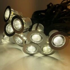 Set Of 20 - 30mm Stainless Steel IP67 Warm White LED Decking Kit With Dusk Til Dawn Photocell Sensor -Berghaus Sales 15164416 3