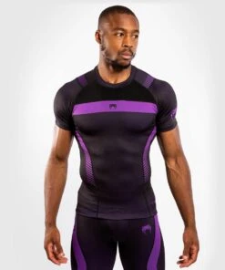 Venum NoGi 3.0 Rashguard Short Sleeves - Black-Purple