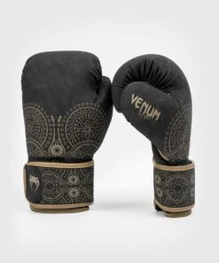 Venum Santa Muerte Dark Side Boxing Gloves (23) - Black/Brown