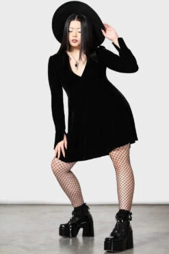 Killstar Hecate Velvet Plunge Dress -Berghaus Sales HecateVelvetPlungeDress 1