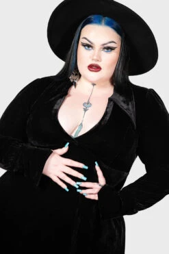 Killstar Hecate Velvet Plunge Dress -Berghaus Sales HecateVelvetPlungeDress 7