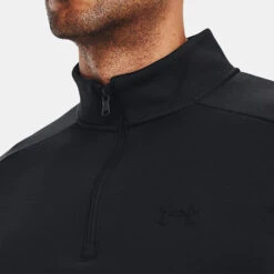 Under Armour Fleece 1/4 Zip Golf Sweater -Berghaus Sales Under Armour AW22 1 4 Zip Sweater 1373358 001 SWUND171 XL Black Black Model 2
