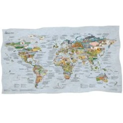 Bucketlist Map Towel Things To Do Before You Die