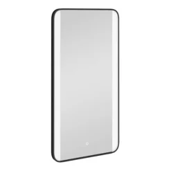 Arezzo Matt Black 600 X 1200mm Rectangular LED Illuminated Anti-Fog Bathroom Mirror -Berghaus Sales az2212mb nd2