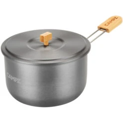 CAMPZ Aluminium Cooking Set With Bamboo Handles Grey/brown -Berghaus Sales campz aluminium cooking set with bamboo handles grey brown 3
