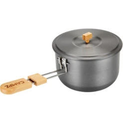 CAMPZ Aluminium Cooking Set With Bamboo Handles Grey/brown -Berghaus Sales campz aluminium cooking set with bamboo handles grey brown 5