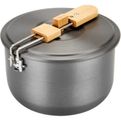 CAMPZ Aluminium Cooking Set With Bamboo Handles Grey/brown -Berghaus Sales campz aluminium cooking set with bamboo handles grey brown 6