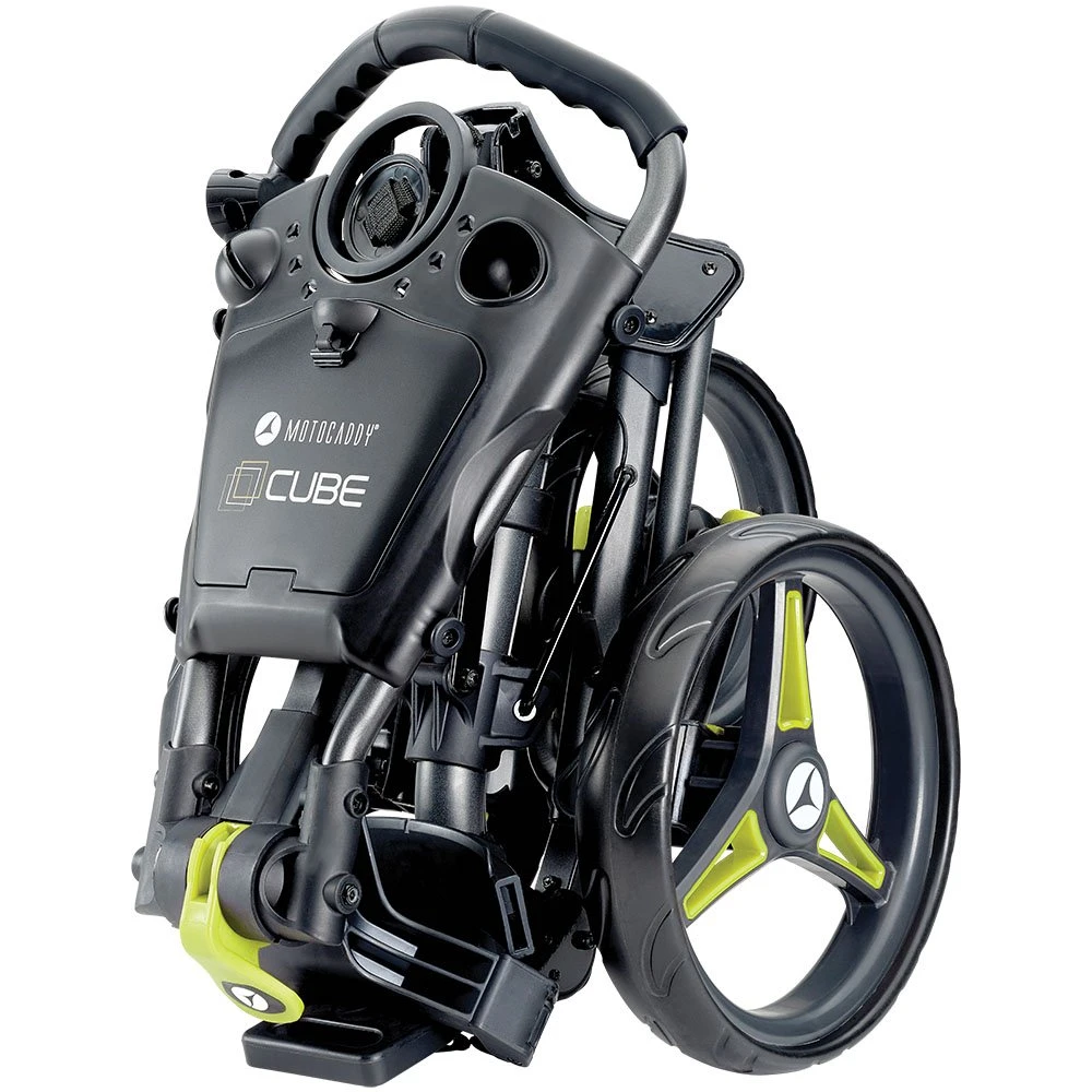 Motocaddy CUBE Push Trolley - Graphite/Lime 2 Motocaddy CUBE Push Trolley - Graphite/Lime - Image 2