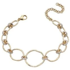 Elements Gold Hammered Connector Bracelet - Gold/Silver