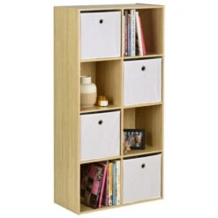 Hartleys Oak 8 Cube Shelving Unit & 4 Easy Grasp Box Drawers -Berghaus Sales ite Background472940 1