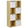 Hartleys Oak 8 Cube Shelving Unit & 4 Easy Grasp Box Drawers