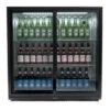Premium Gastroline Commercial Double Door Drinks Fridge Sliding Doors 216L