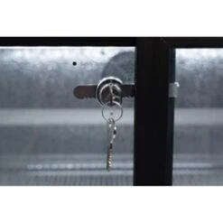 Premium Gastroline Commercial Double Door Drinks Fridge Sliding Doors 216L -Berghaus Sales rrg063 lock and key close up 2