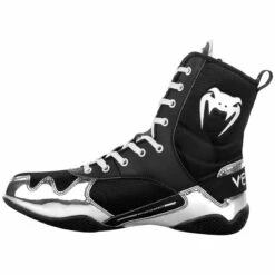 Venum Elite Boxing Shoes, Black-Silver